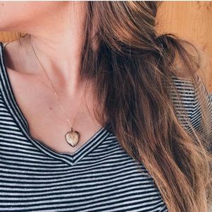 VTG SHABBY HEART Locket Necklace Botany Jewelry